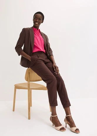 Spodnie lniane • ciemnobrązowy • sklep bonprix