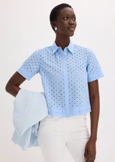 Chemisier à broderies anglaises • bleu clair • Boutique bonprix