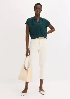 Chemisier manches courtes à boutonnage invisible • vert profond • Boutique bonprix