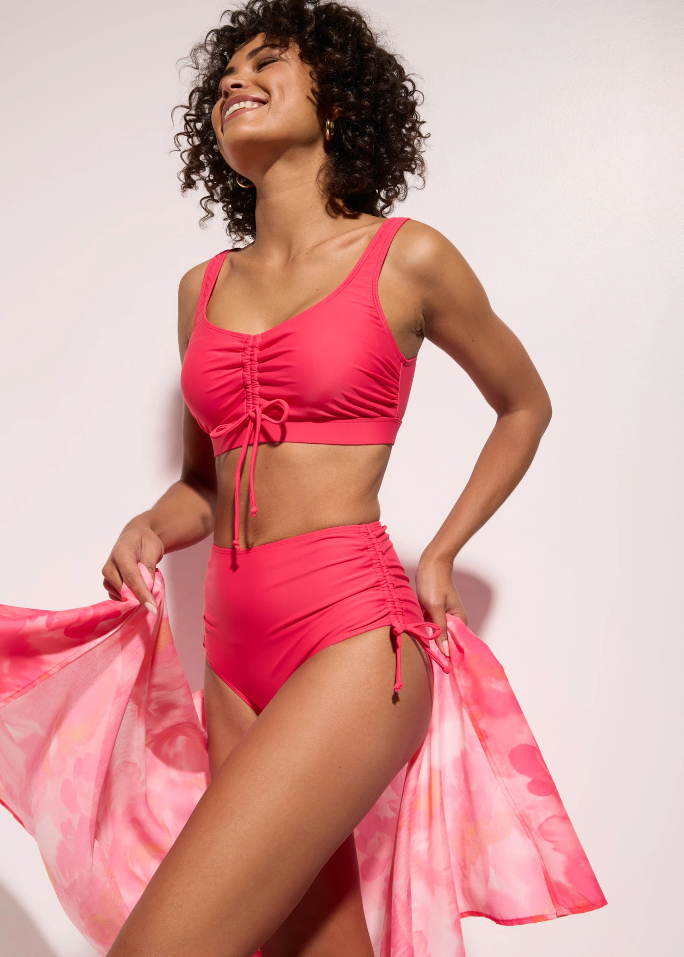 Pareo kendő strandra • pink-korall • bonprix áruház