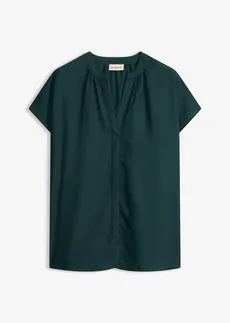 Chemisier manches courtes à boutonnage invisible • vert profond • Boutique bonprix