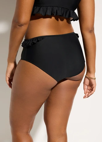 Bas de maillot taille haute avec volant, séchage rapide • noir • Boutique bonprix