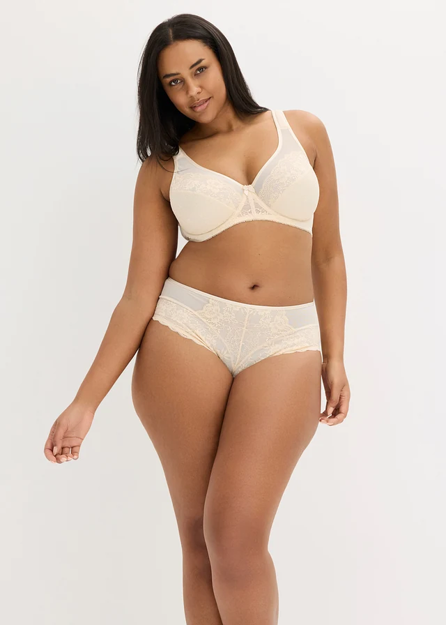 Minimizer bh met gewatteerde bandjes (set van 2), Kleur: sandbeige+lichtmenthol