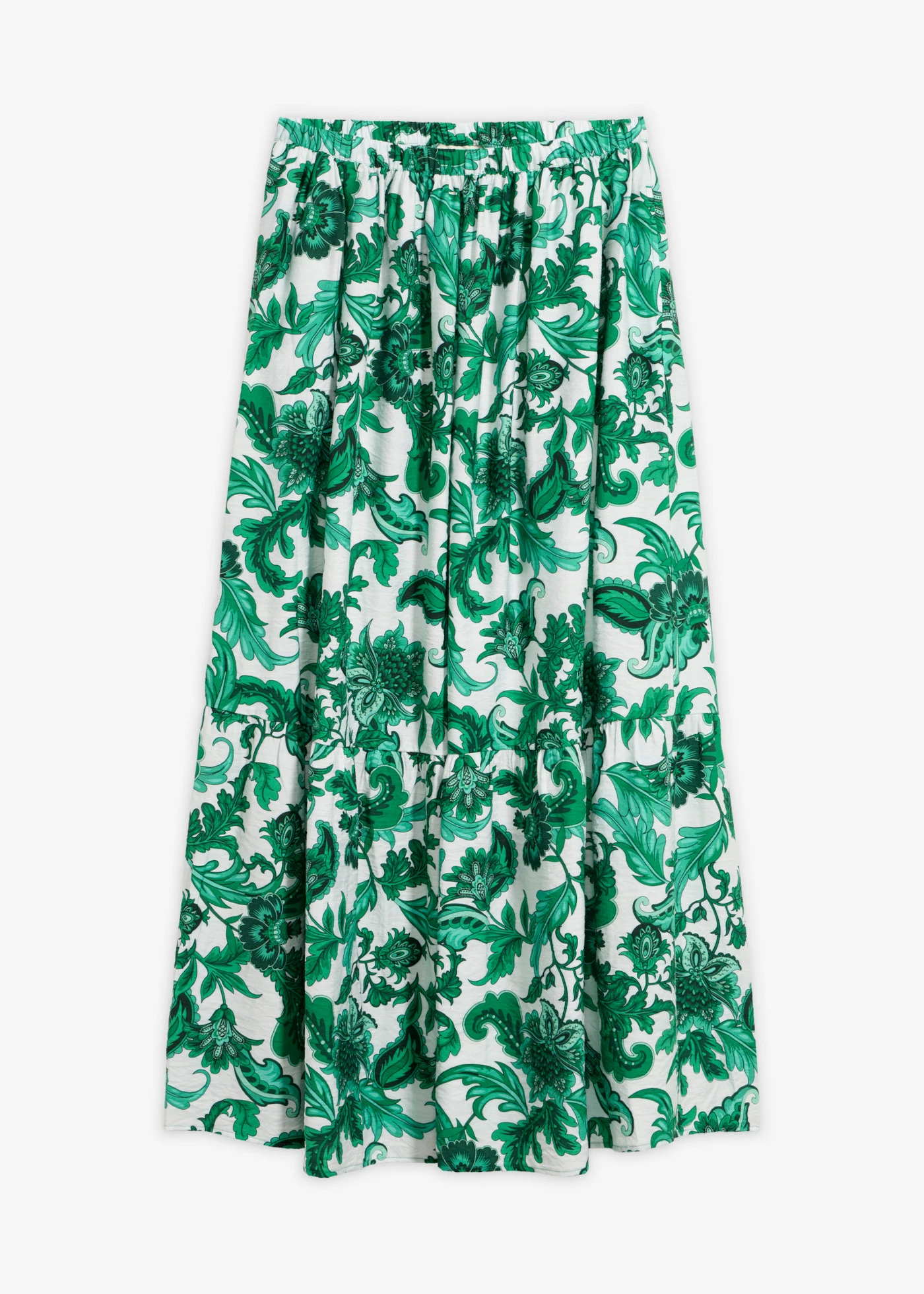 Jupe longue et fluide • vert aventurine-écru floral • product-page.page-title-suffix