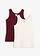 Geribde tanktop met biologisch katoen (set van 2), Kleur: esdoornrood-wolwit