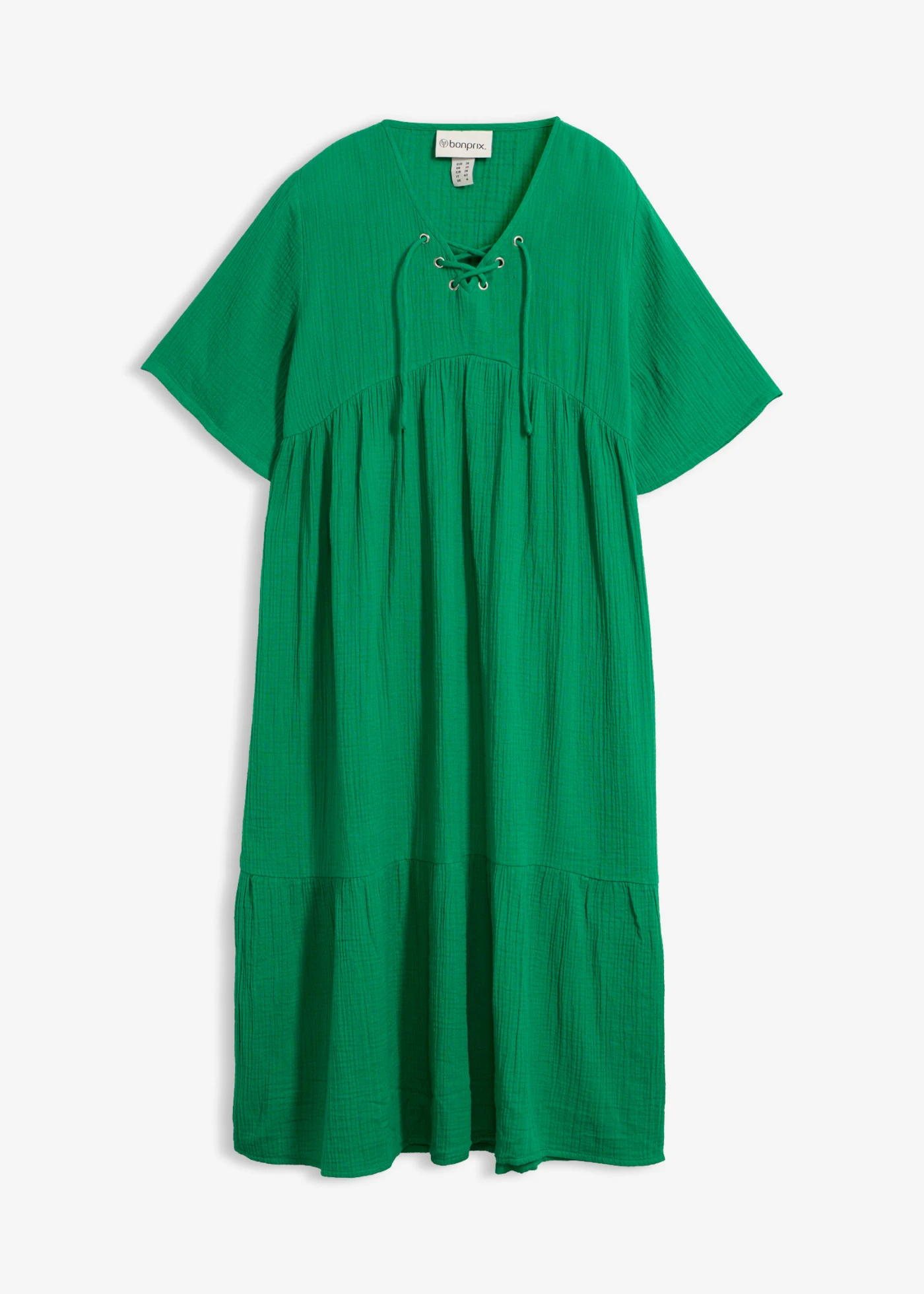 Rochie midi din bumbac 100% • verde-nestemată • magazin bonprix
