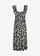 Robe midi en viscose extensible, Couleur: noir/écru floral