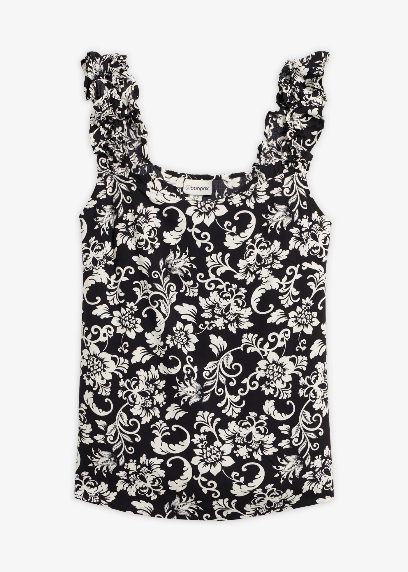 Blousetop van soepele viscose • zwart/wolwit gebloemd • product-page.page-title-suffix