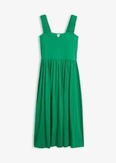 Robe légèrement évasée en jersey coton et viscose • vert aventurine • Boutique bonprix
