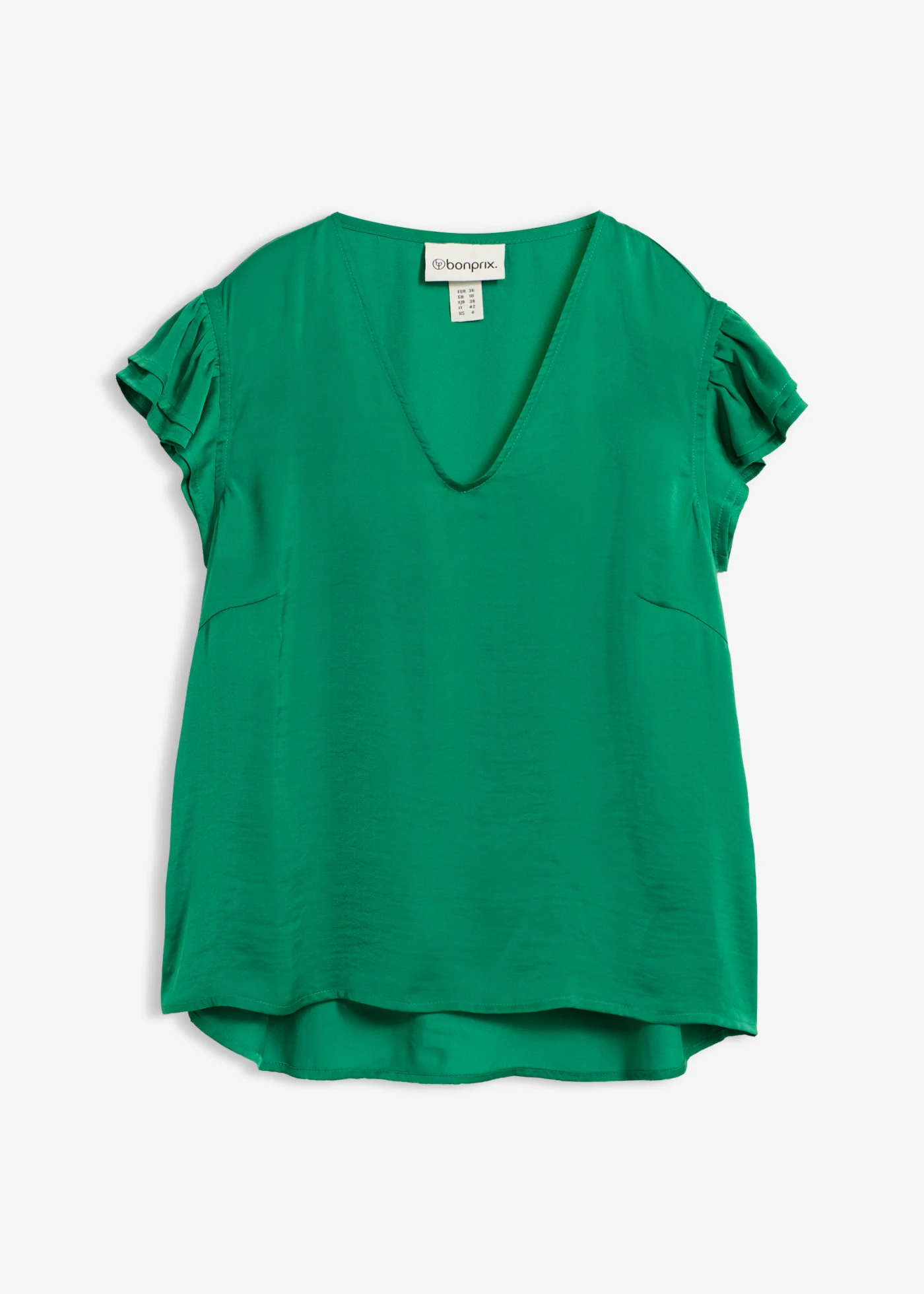 Bluză cu volane • verde-nestemată • magazin bonprix
