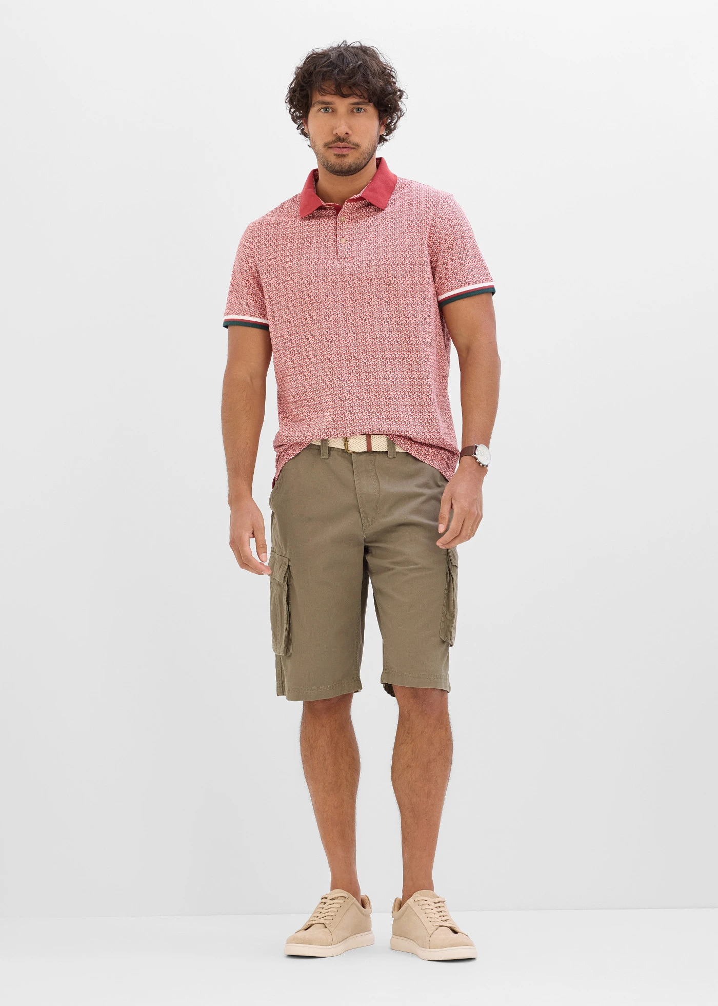 Polo en jersey 100% coton • rouge désert graphique • Boutique bonprix