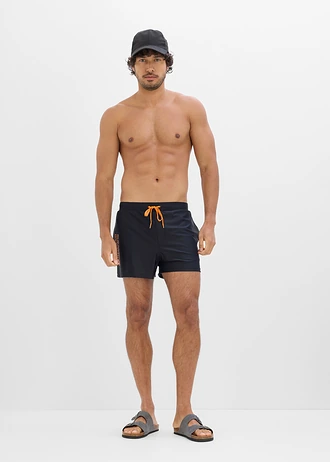 Koupací šortky z elastického materiálu, barva: černo-oranžová