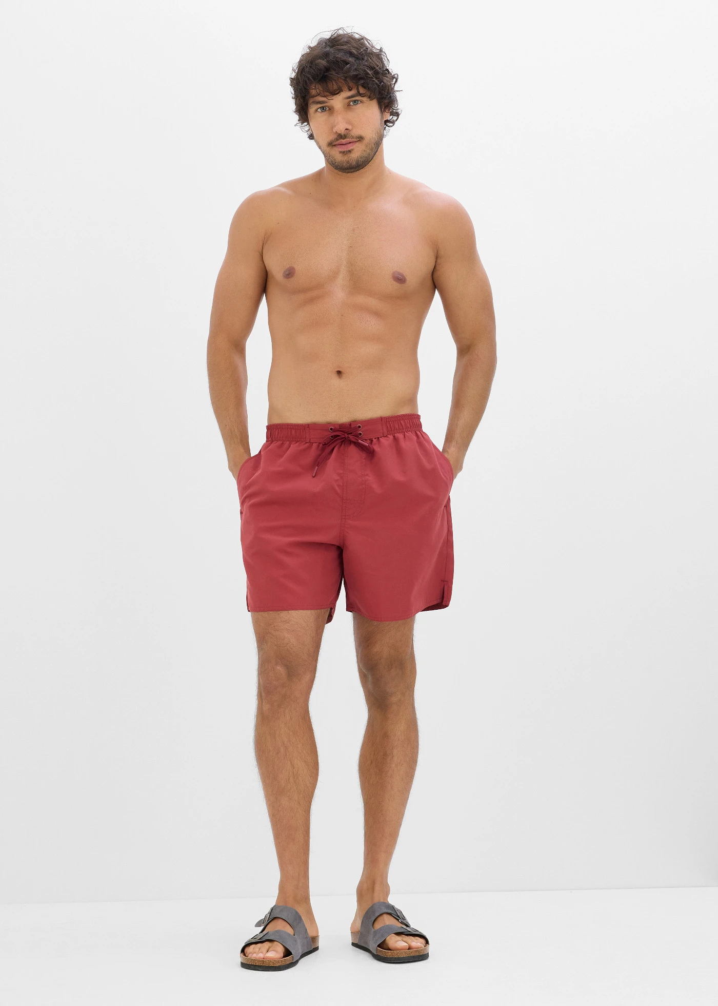 Zwemshort met zijzakken • woestijnrood • bonprix online shop