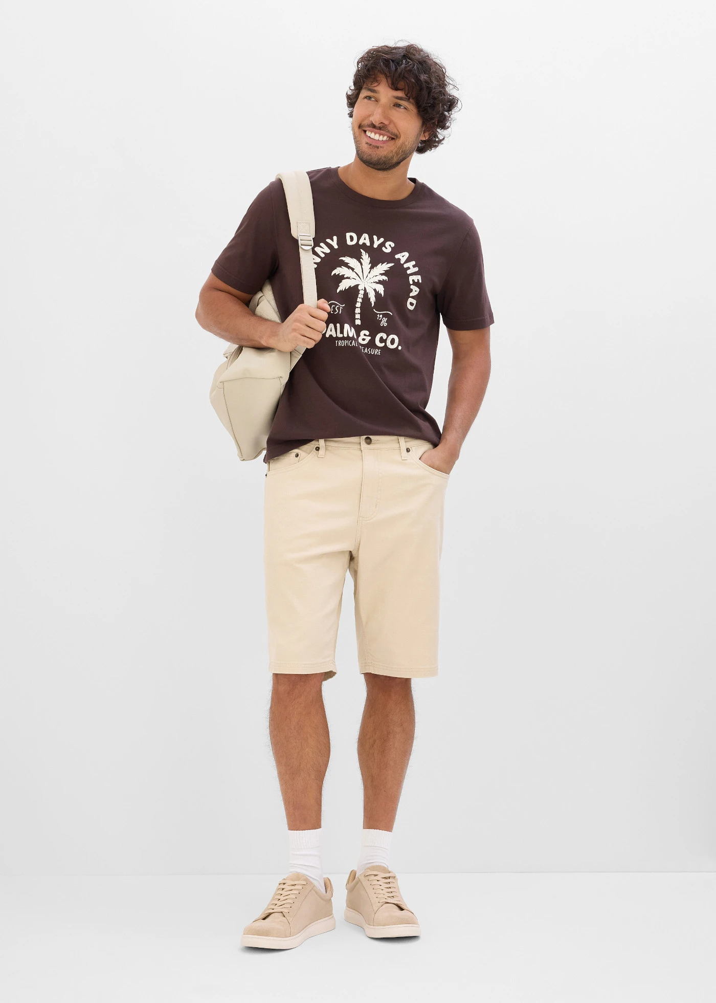 Strečové bermudy Classic Fit • světle písková • bonprix obchod