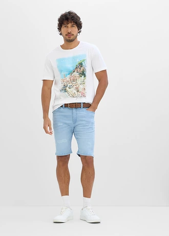 T-shirt z czystej bawełny organicznej, kolor: biały z nadrukiem