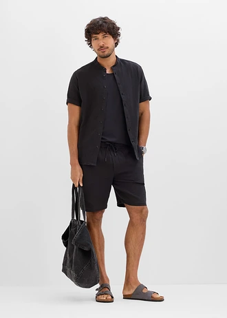 Overhemd en short van mousseline (2-dlg. set) • zwart • bonprix online shop