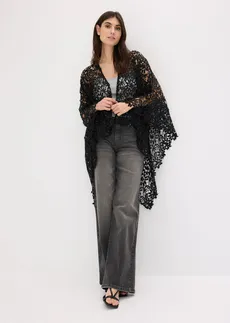 Poncho van gehaakt kant, Kleur: donkerblauw