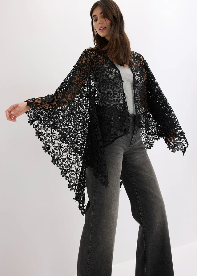 Poncho van gehaakt kant • zwart • product-page.page-title-suffix