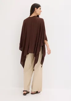 Zomerponcho van viscose, Kleur: zwart