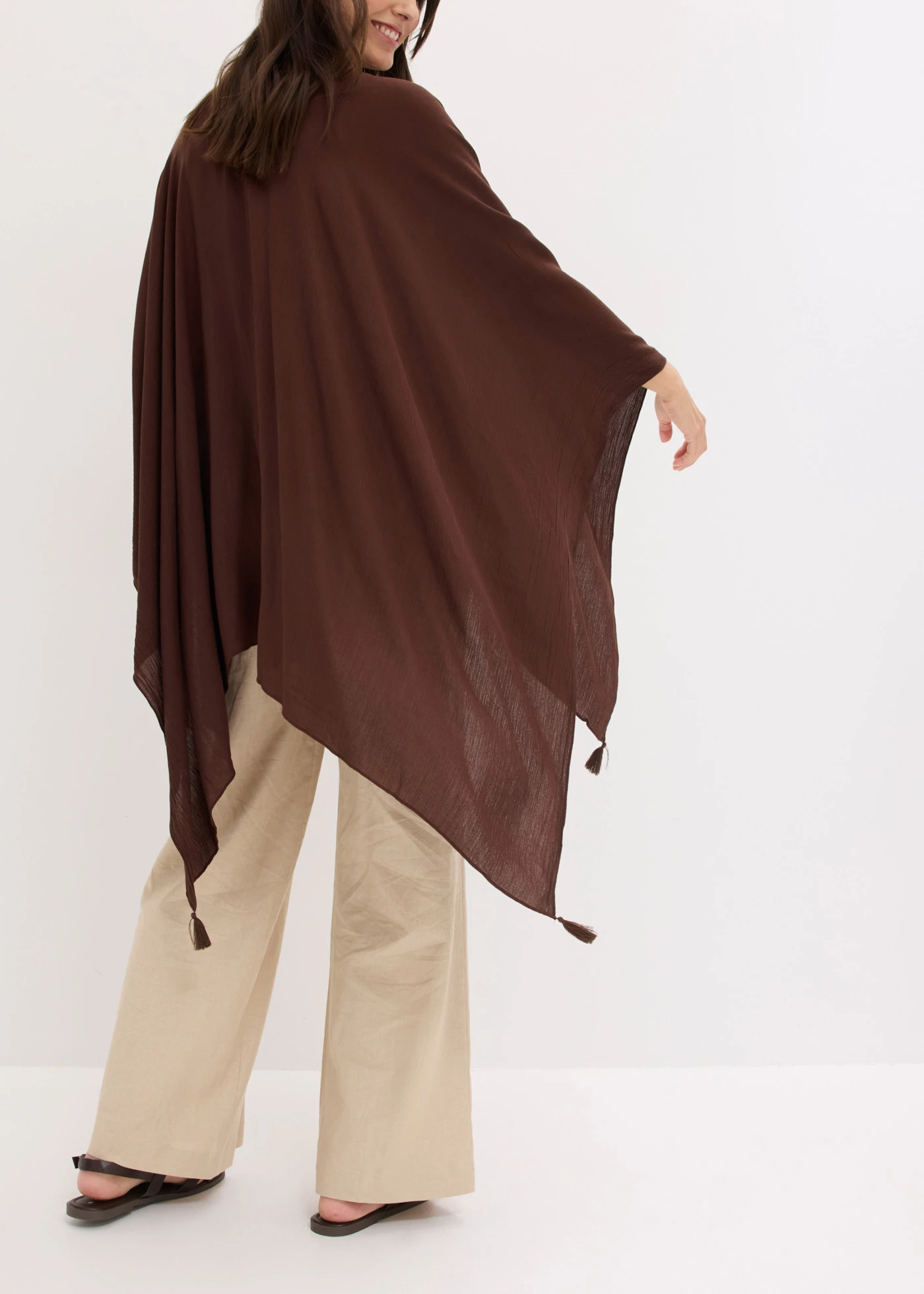 Poncho de vară din viscoză 100% • maro • magazin bonprix