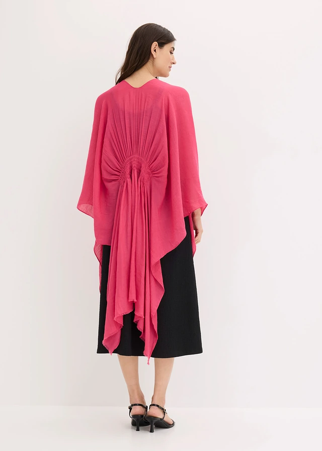 Poncho met smokwerk, Kleur: pinklady