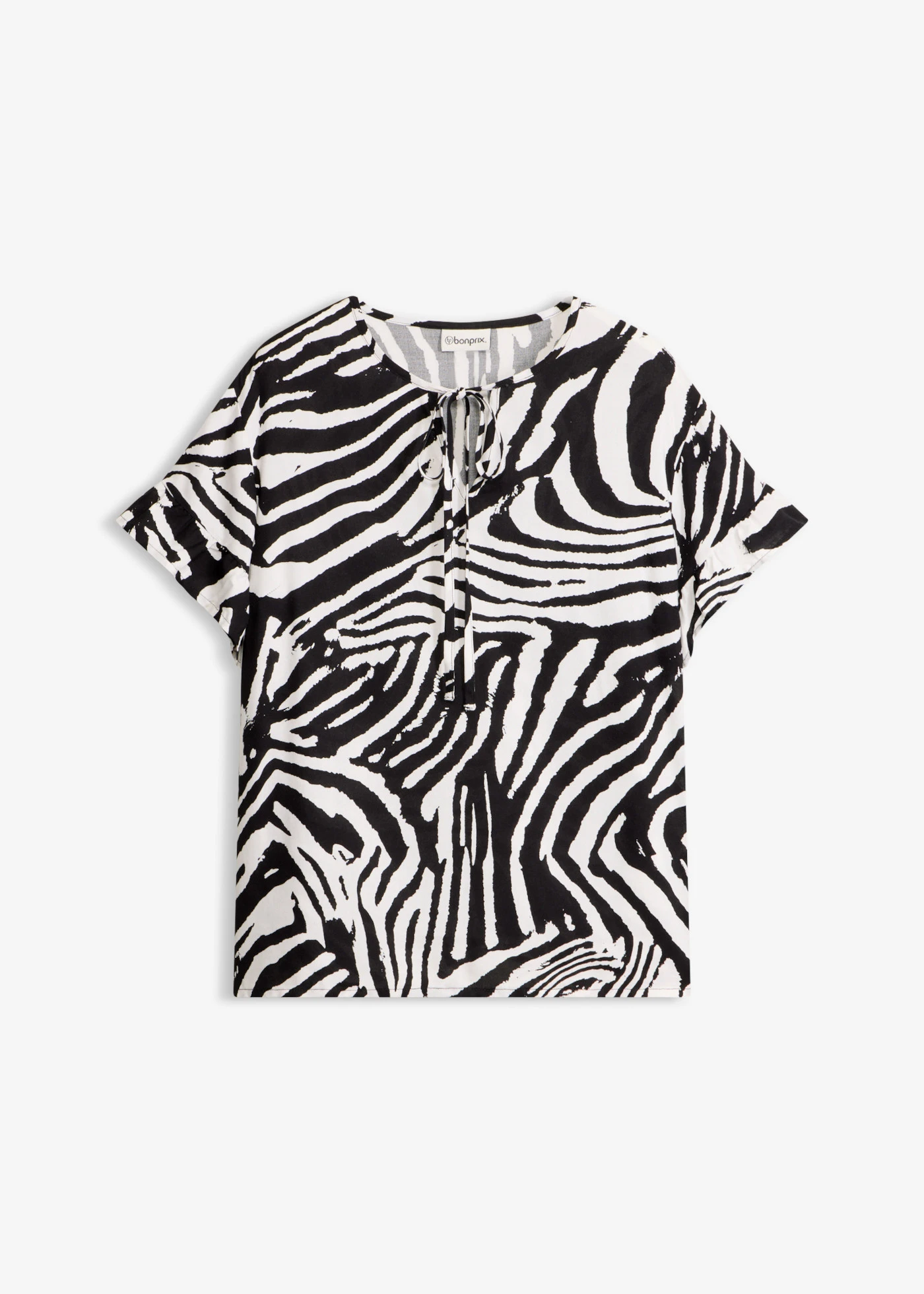 Tunique ample en viscose • blanc/noir imprimé zèbre • Boutique bonprix