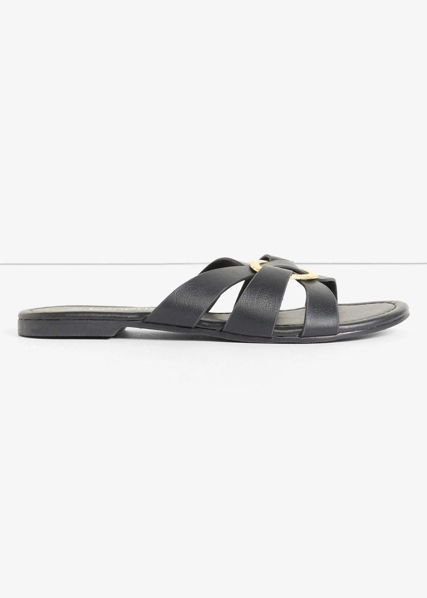 Slippers met decoratieve ring • zwart • bonprix online shop