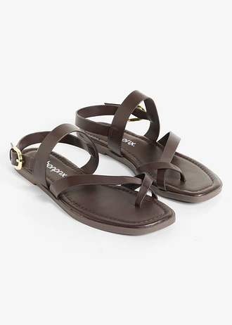 Sandales entredoigt, Couleur: marron foncé