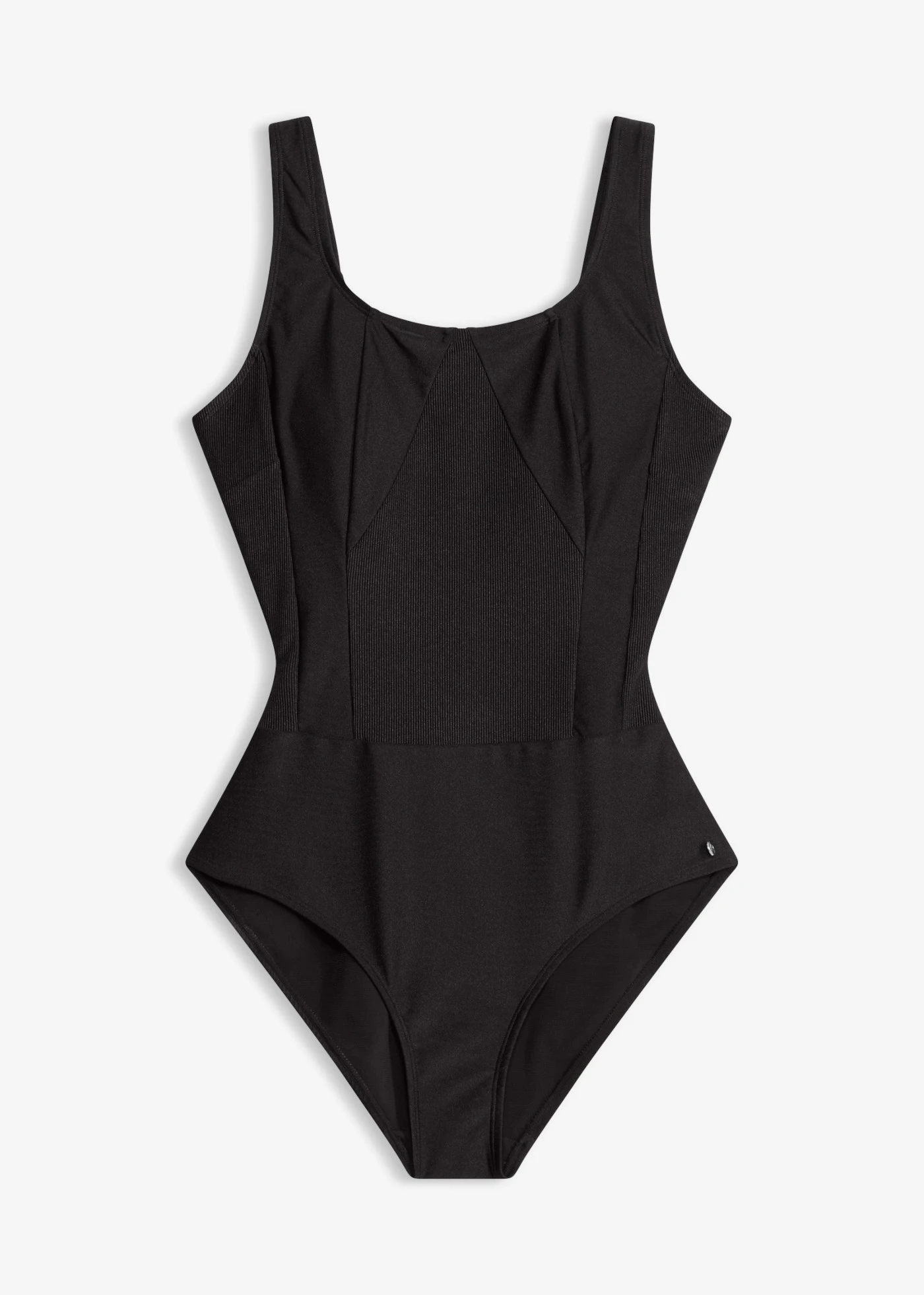 Costum de baie cu efect de modelare mediu, din material lucios • negru • magazin bonprix