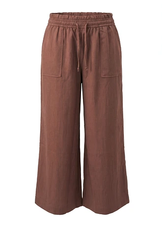 Culotte van een vloeiende lyocellmix, Kleur: bruin