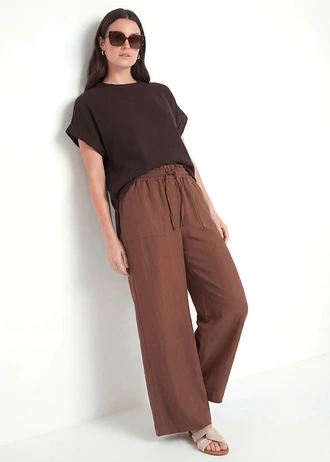 Culotte nohavice z padavého lyocell-mixu • hnedá • obchod bonprix