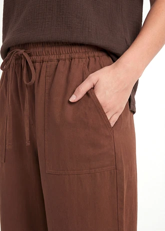 Culotte nohavice z padavého lyocell-mixu • hnedá • obchod bonprix