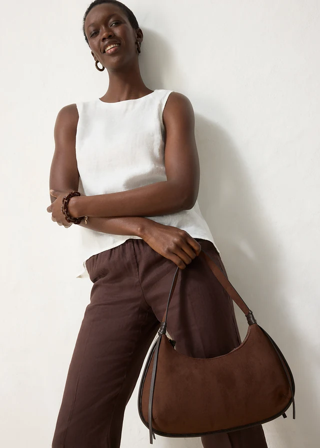Bluză gen top din in 100% • ecru • magazin bonprix