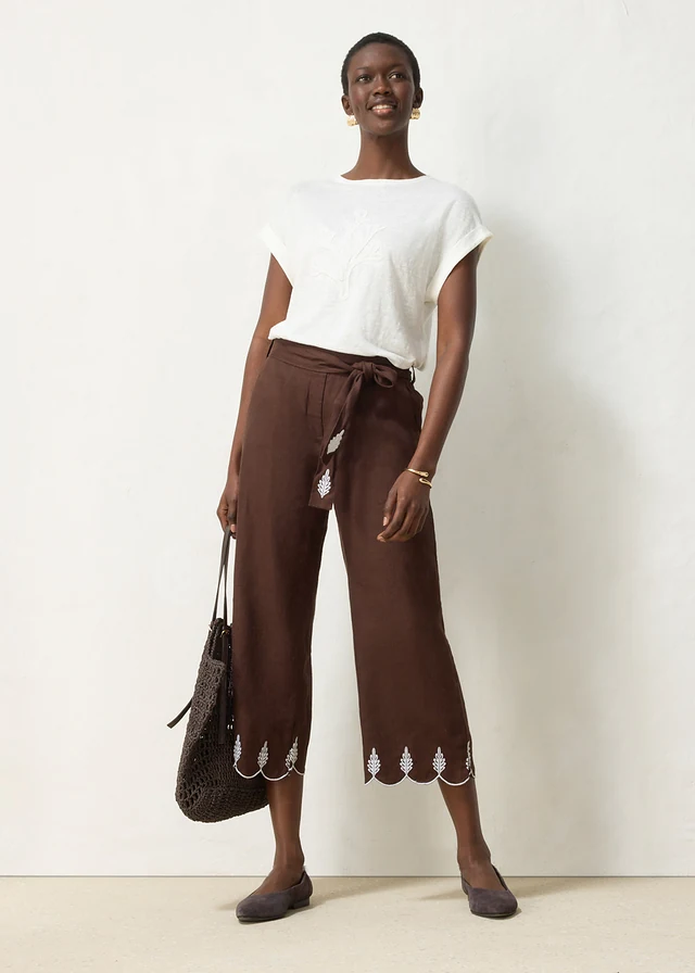 Linnen culotte met riem (2-dlg. set) • donkerbruin • product-page.page-title-suffix