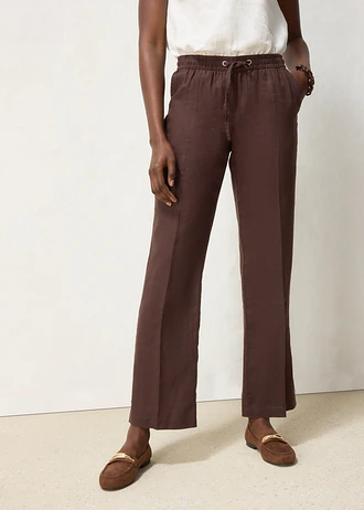 Broek van puur linnen • donkerbruin • bonprix online shop