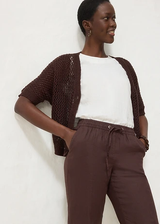 Broek van puur linnen • donkerbruin • bonprix online shop