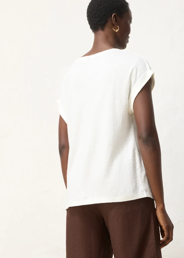 T-shirt 100% lin avec broderie • écru • product-page.page-title-suffix
