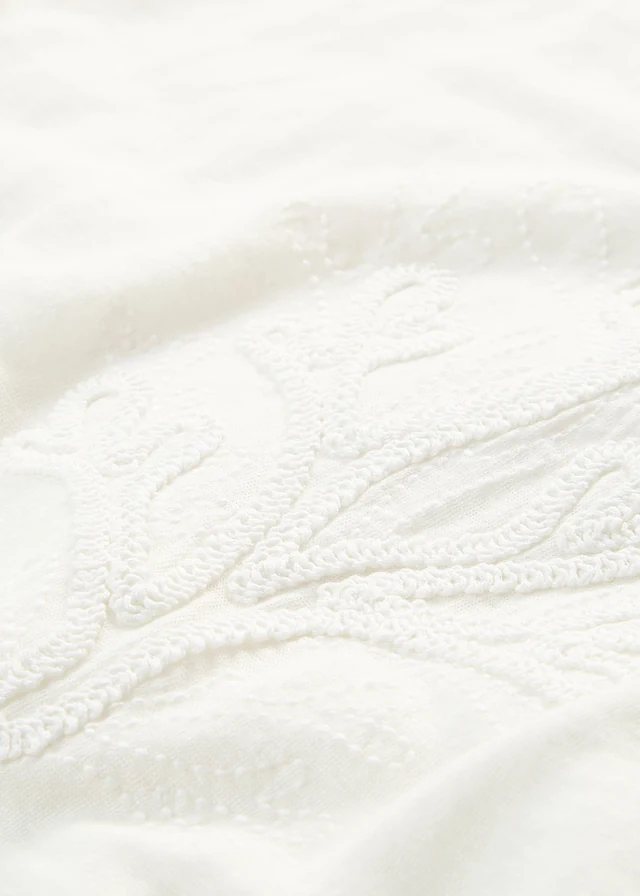 Tricou din in 100% cu broderie • ecru • magazin bonprix