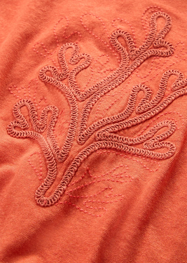 T-shirt 100% lin avec broderie • rouge cannelle • product-page.page-title-suffix