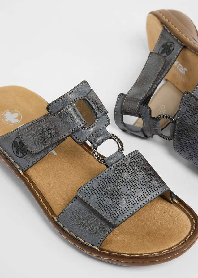Comfortabele slippers van Rieker met gewatteerde binnenzool • blauw • product-page.page-title-suffix