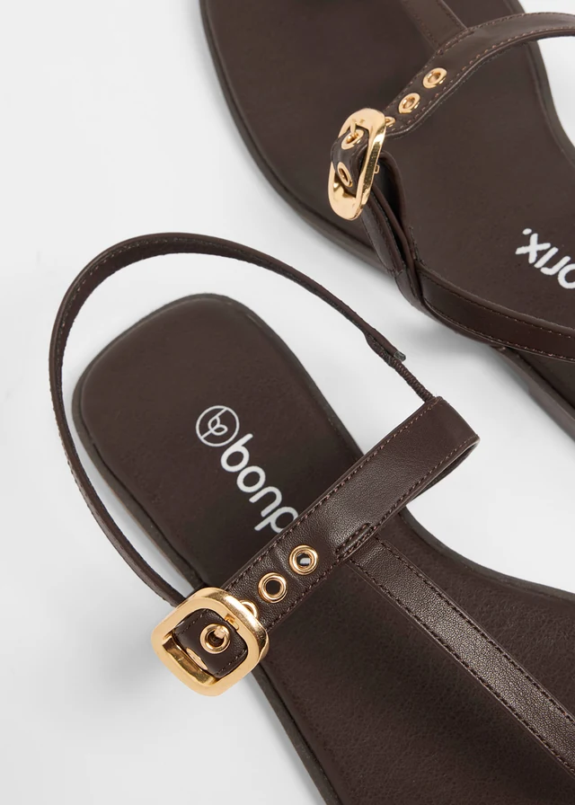 Sandales entredoigt, Couleur: marron foncé