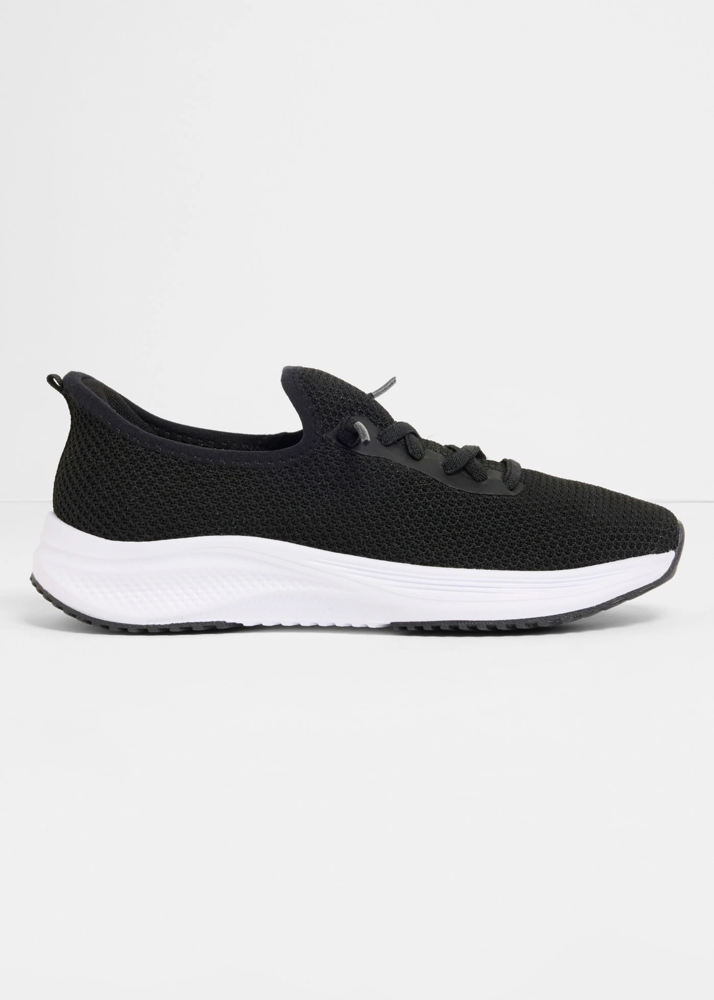 Wygodne sneakersy z miękkiego materiału • czarny • sklep bonprix