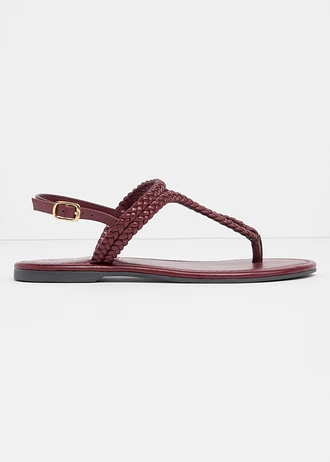 Teensandalen in gevlochten look, Kleur: goudkleur