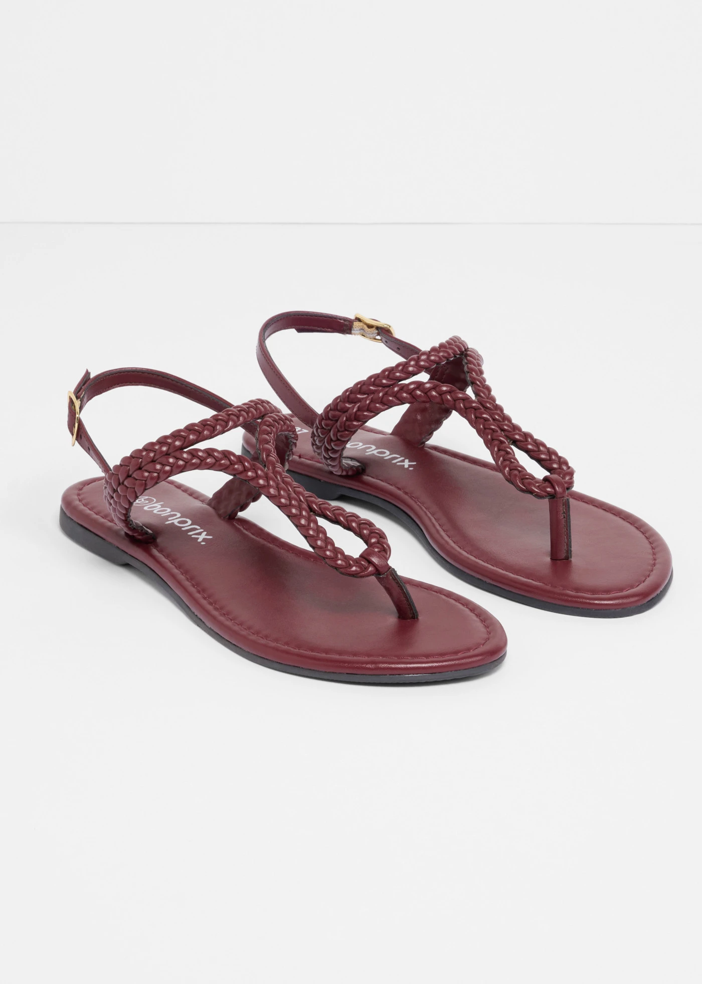 Teensandalen in gevlochten look • esdoornrood • bonprix online shop