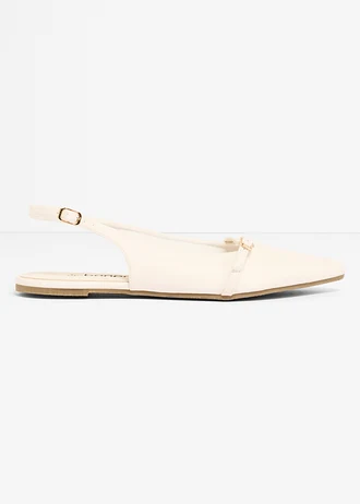 Slingback ballerina's met decoratief riempje