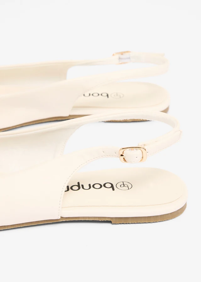 Slingback ballerina's met decoratief riempje • wolwit • product-page.page-title-suffix