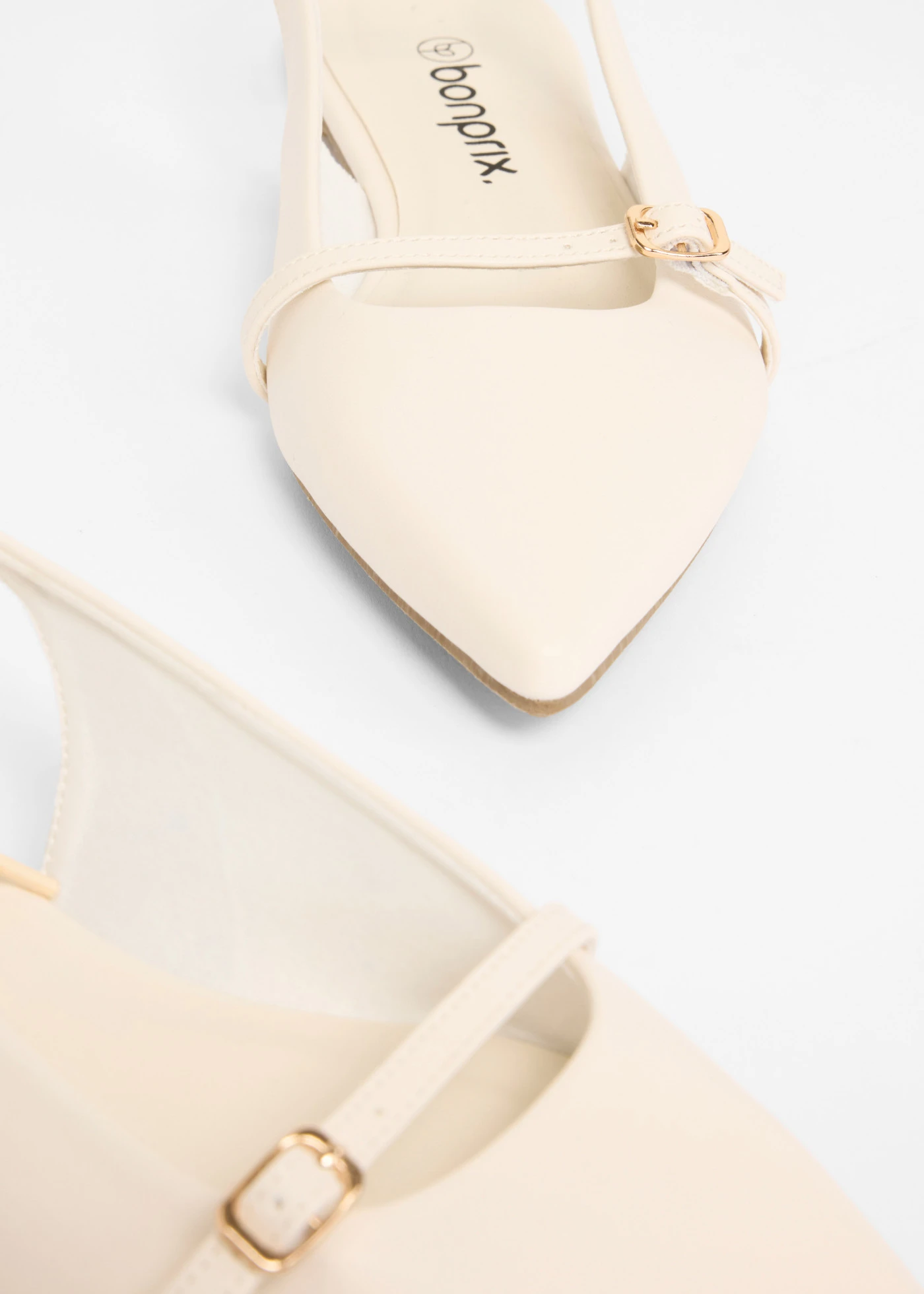 Slingback ballerina's met decoratief riempje • wolwit • product-page.page-title-suffix