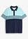 Polo en jersey 100% coton, Couleur: bleu foncé-menthe polaire