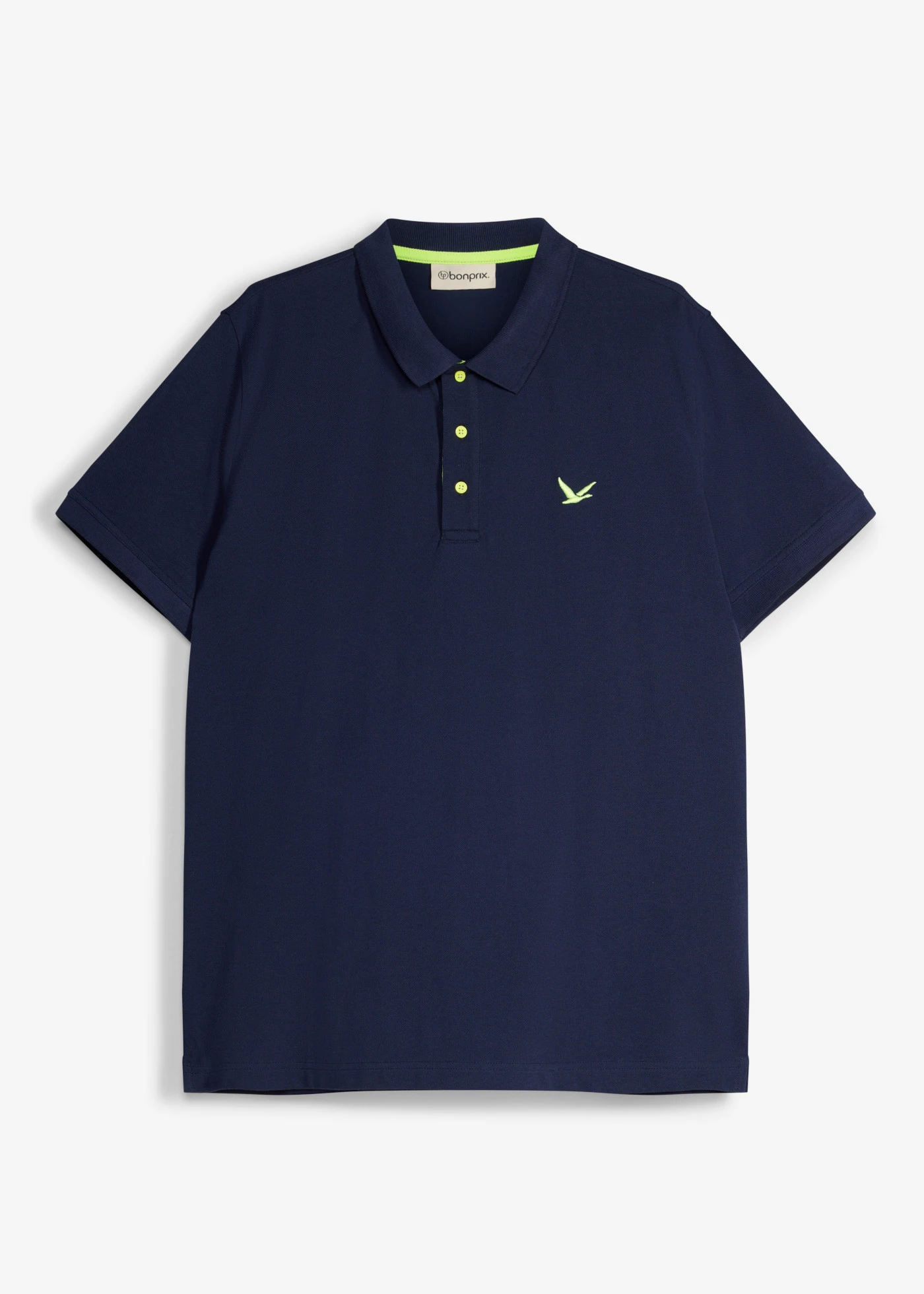 Polo en maille piquée 100% coton • bleu foncé-jaune fluo • product-page.page-title-suffix