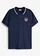 Polo manches courtes 100% coton, Couleur: bleu foncé imprimé